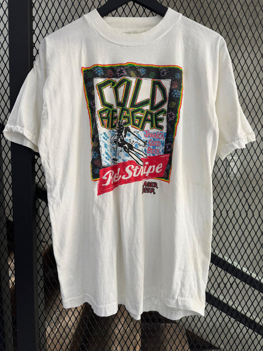 Vintage 1990s Red Stripe Cold Reggae Tee